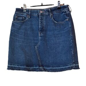 Old Navy High Rise Denim Skirt Size 6 Excellent Condition Button Fly A-line
